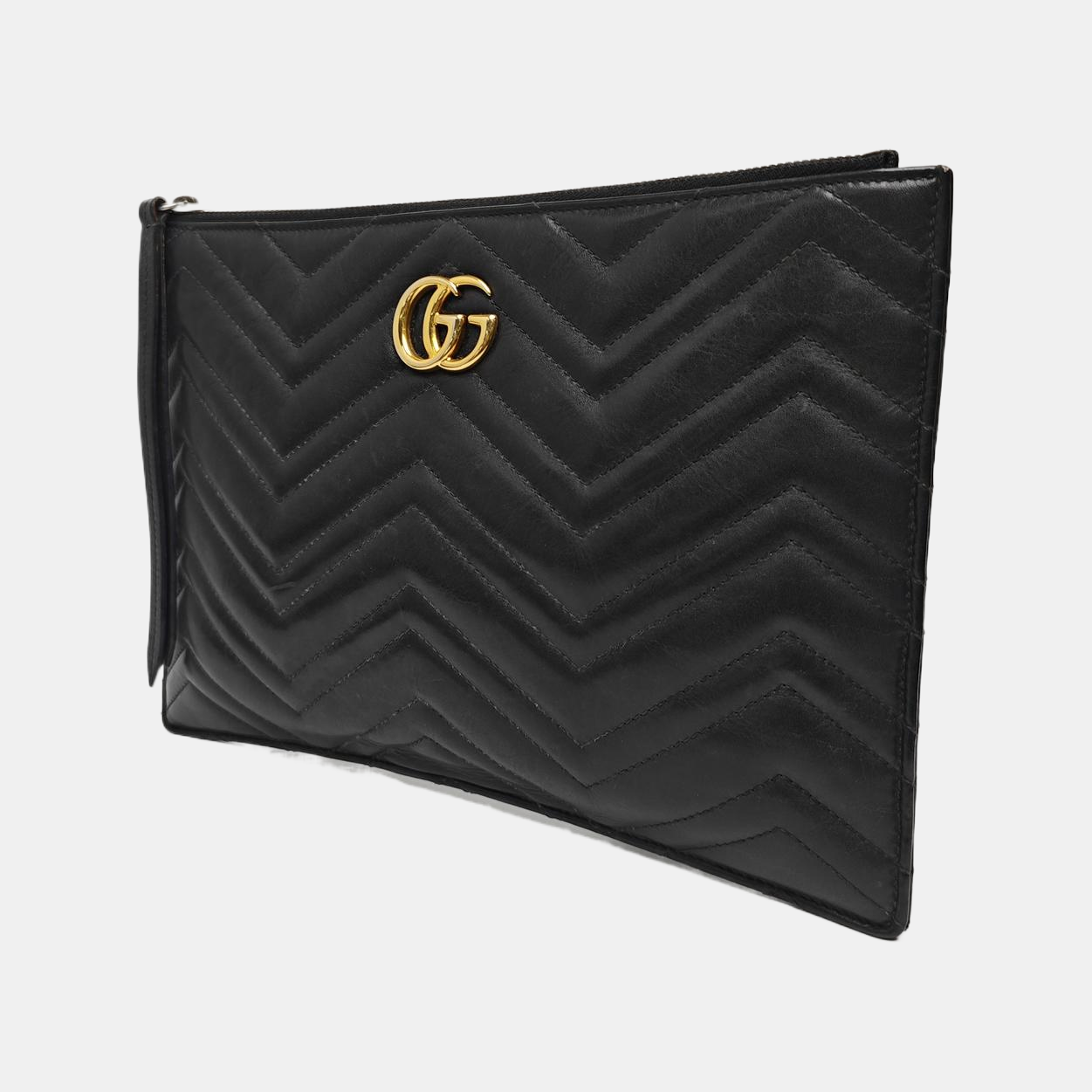 GG Marmont Large Quilted Calfskin Black