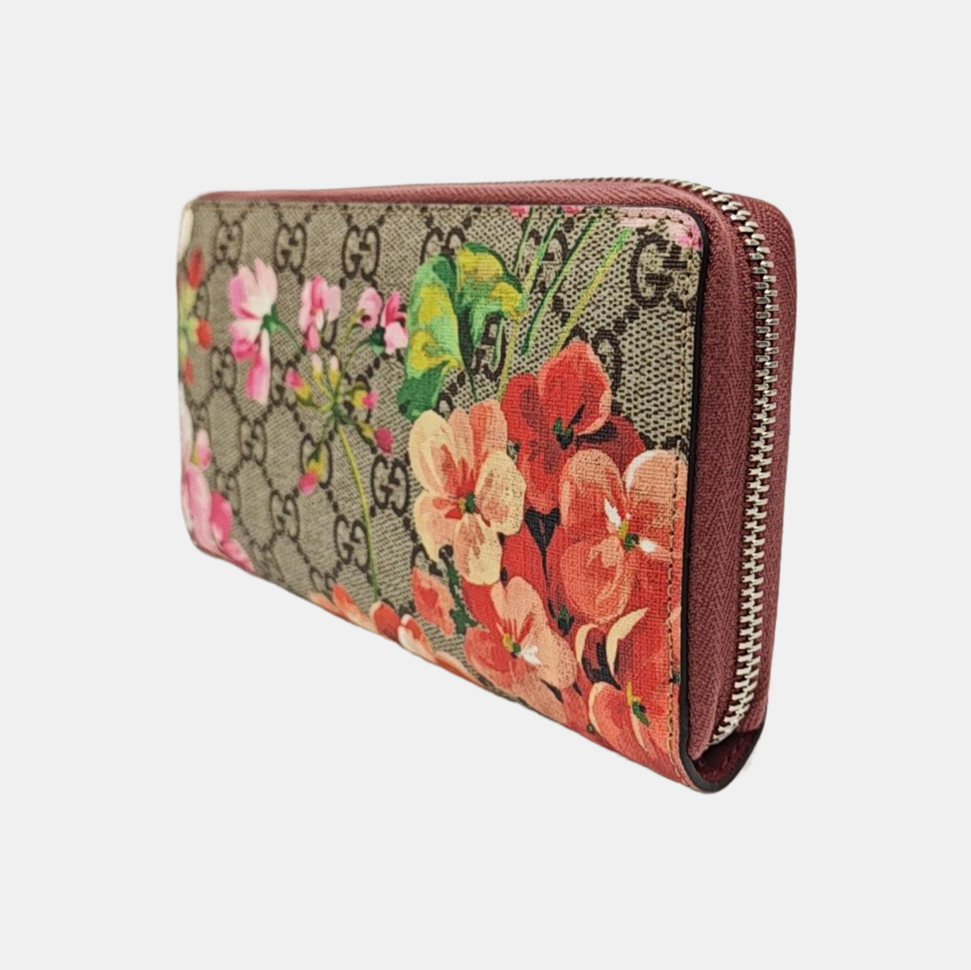 GG Blooms Monogram Coated Canvas Beige Wallet
