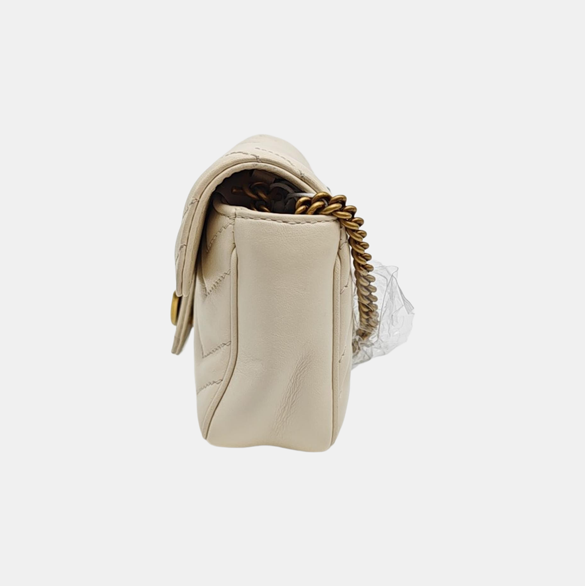 GG Marmont Mini Quilted Calfskin White