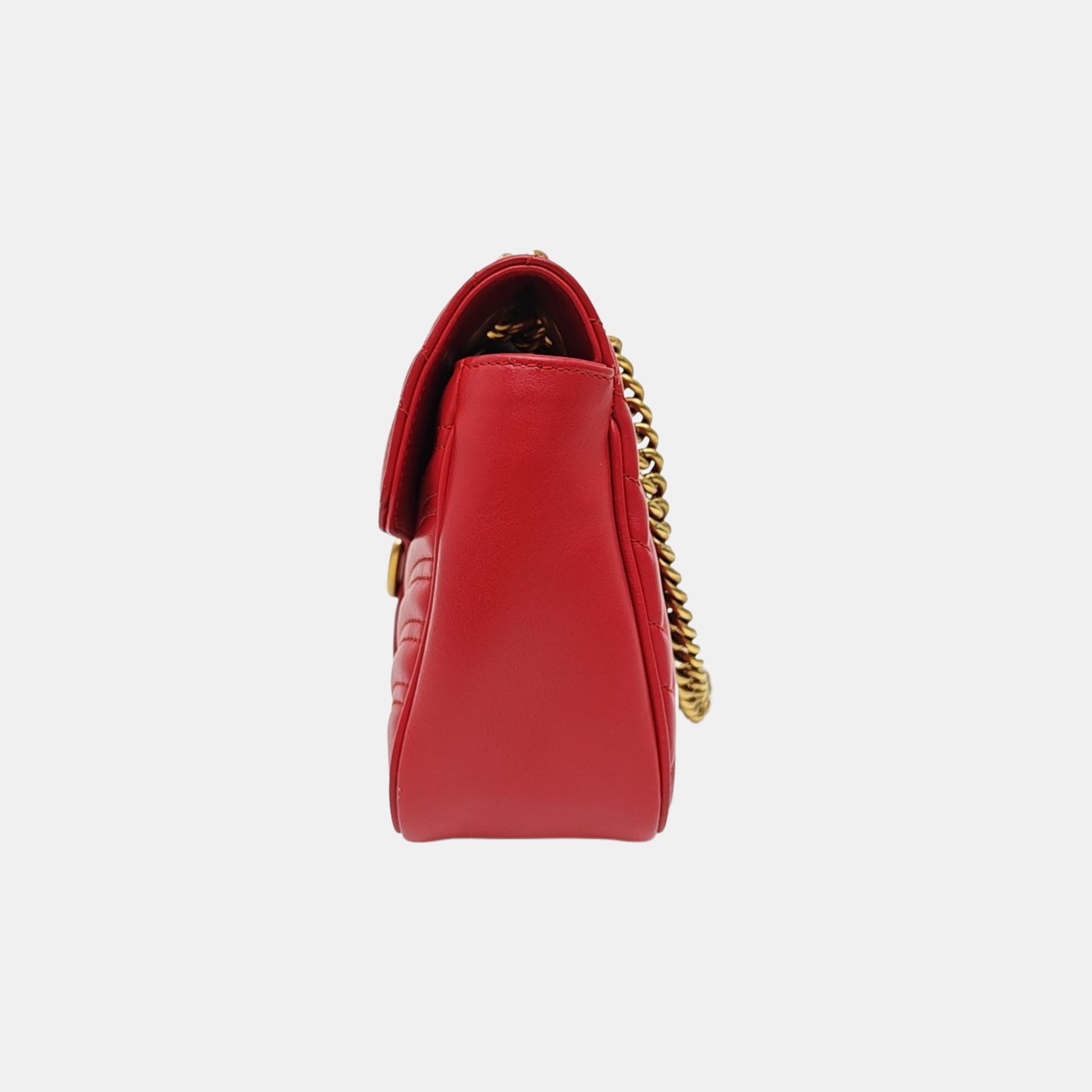 GG Marmont Medium Quilted Calfskin Red