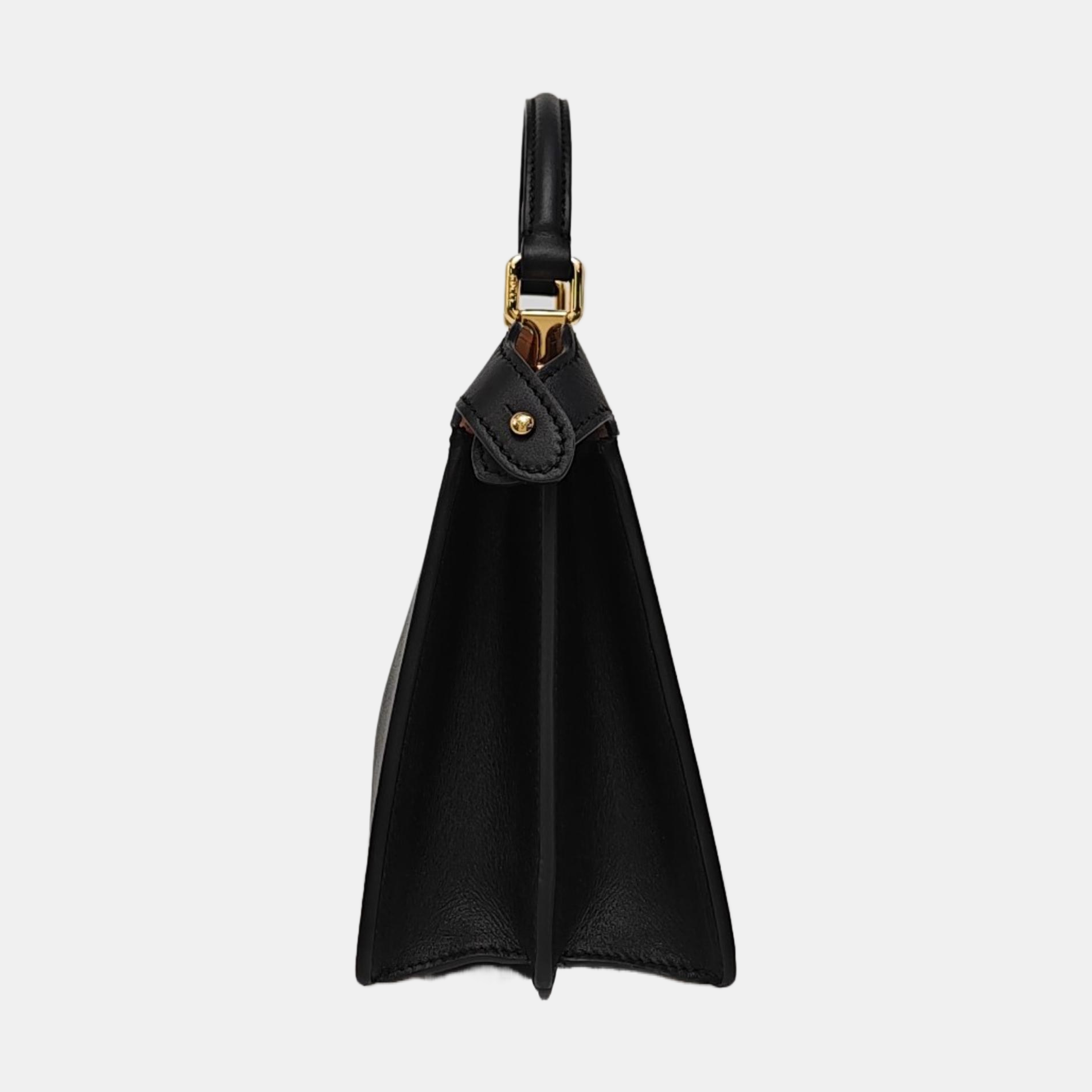 Peekaboo Small Calfskin Black