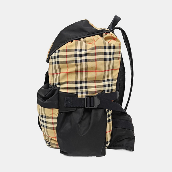 Quilted Fabric Backpack Beige