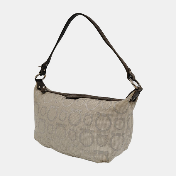 Gancini Coated Canvas Gray
