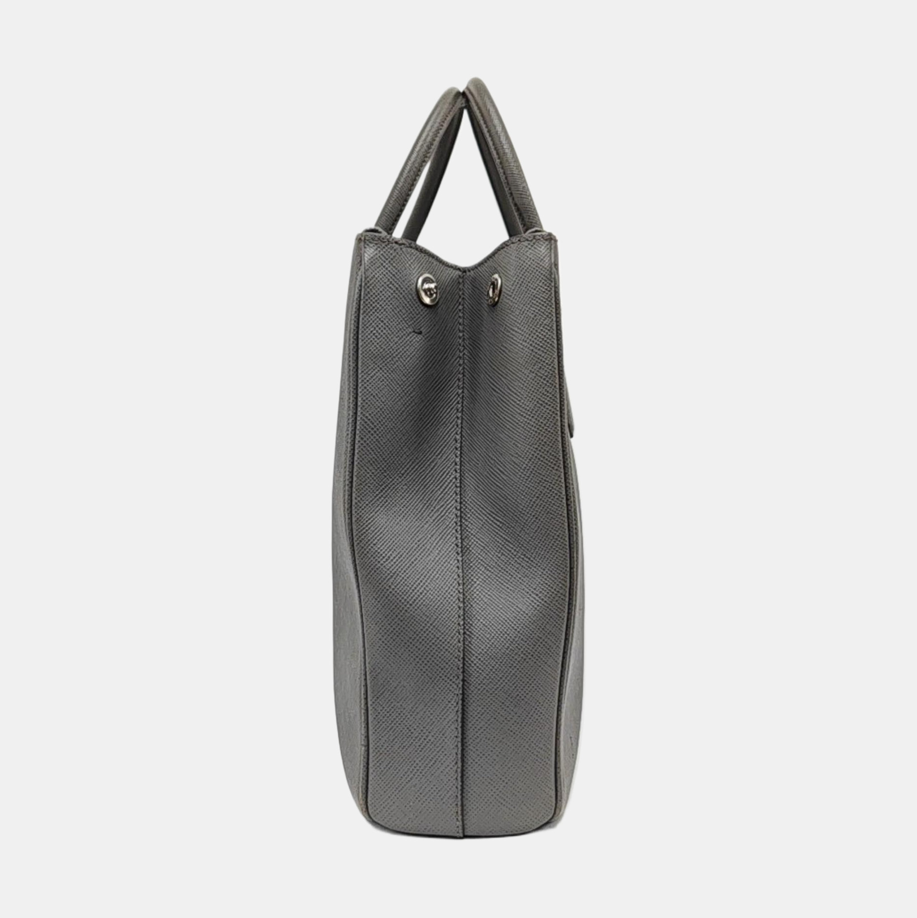Galleria Large Saffiano Calfskin Gray