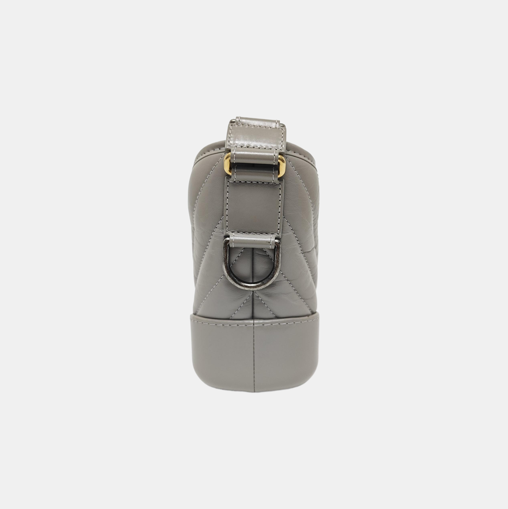 GABRIELLE Small Chevron Calfskin Gray