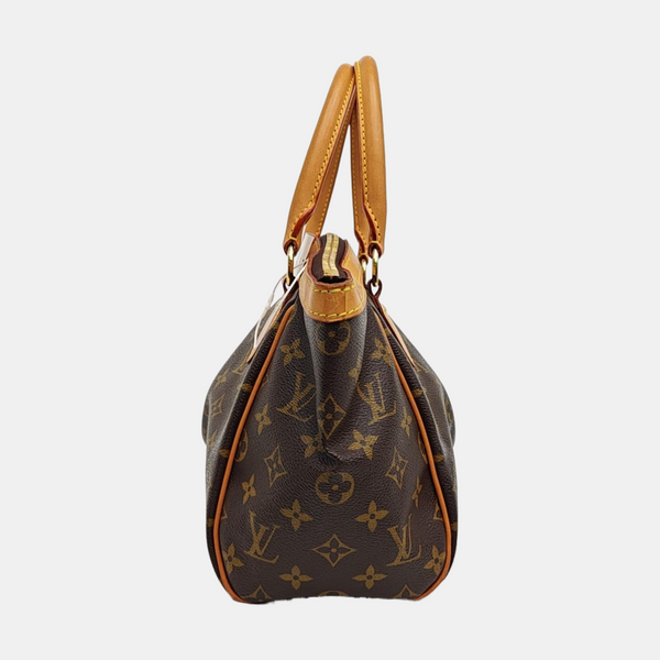Monogram Coated Canvas Top Handle Bag Brown