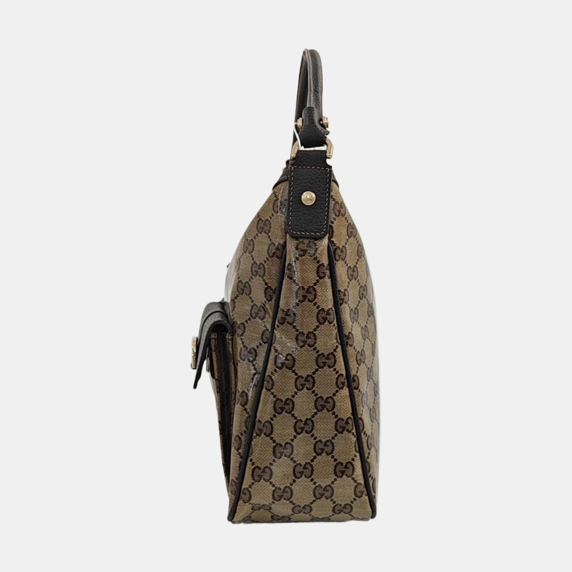 Monogram Coated Canvas Shoulder Bag Brown