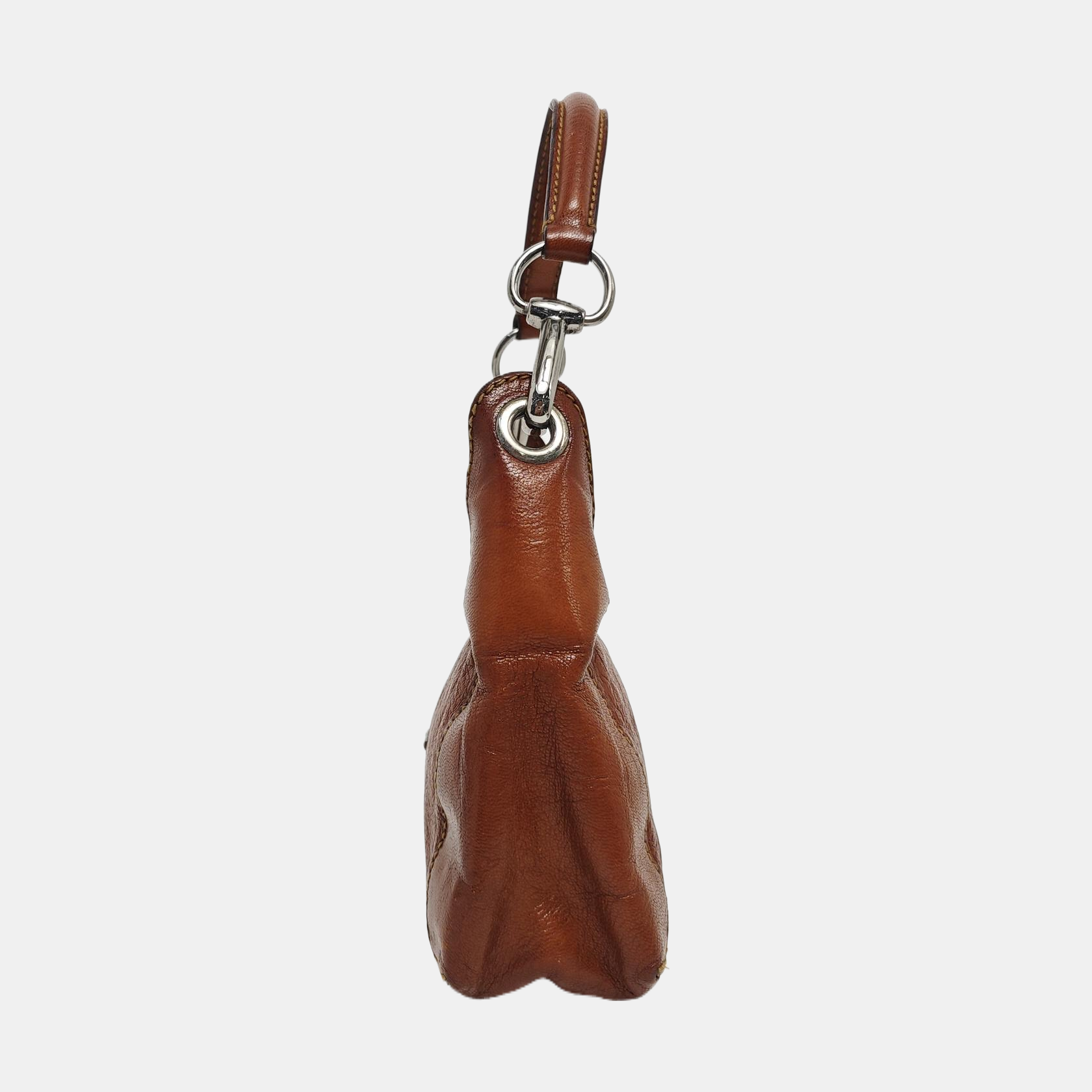 Calfskin Top Handle Bag Brown