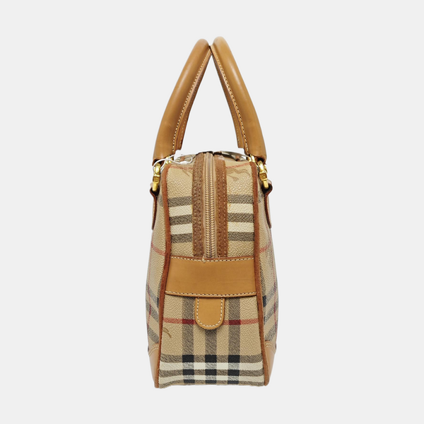 Coated Canvas Shoulder Bag Brown