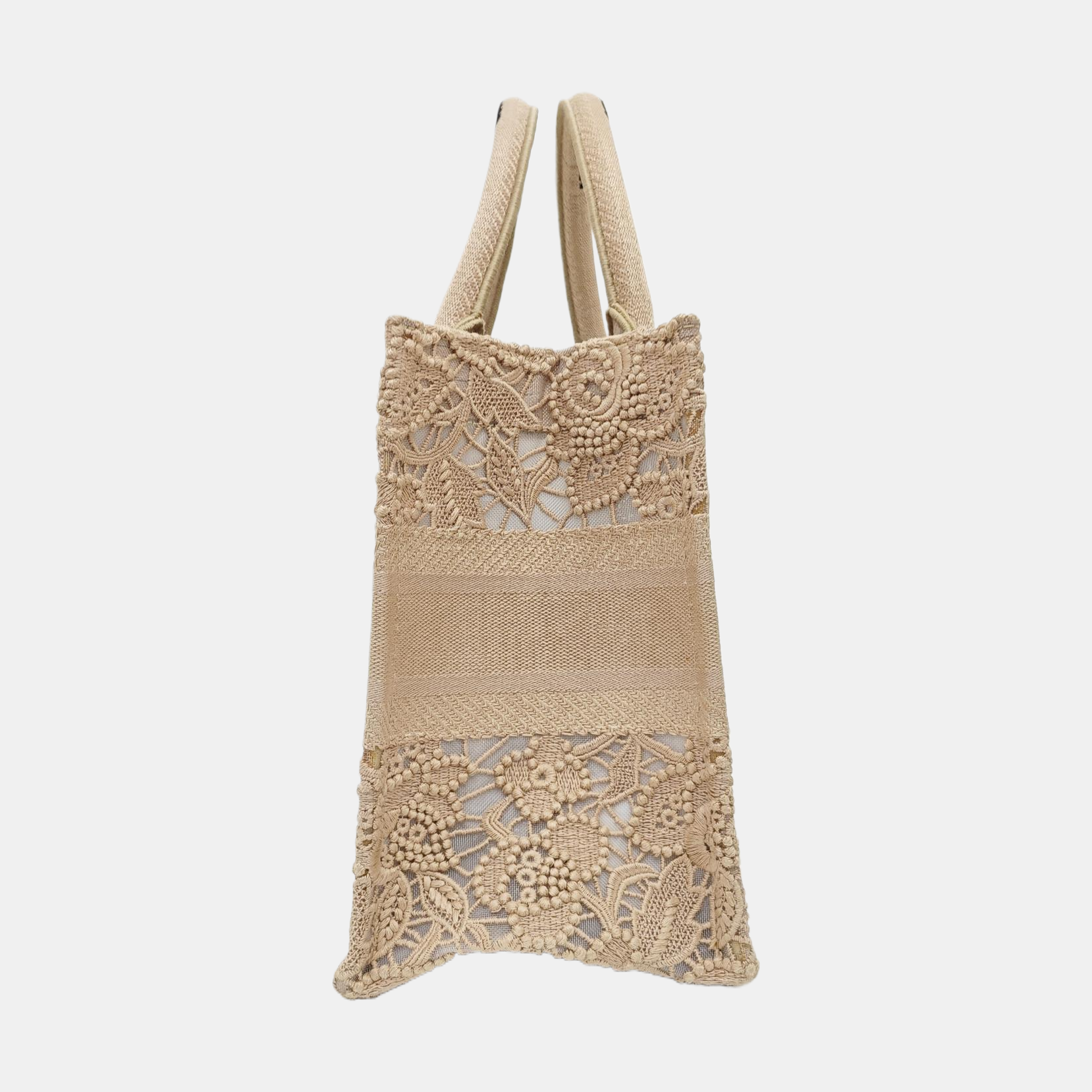 Book Tote Small Fabric Beige