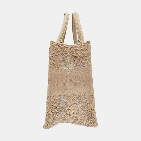 Book Tote Small Fabric Beige