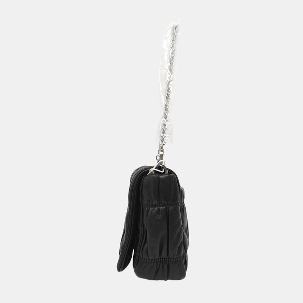 Quilted Lambskin Shoulder Bag Black