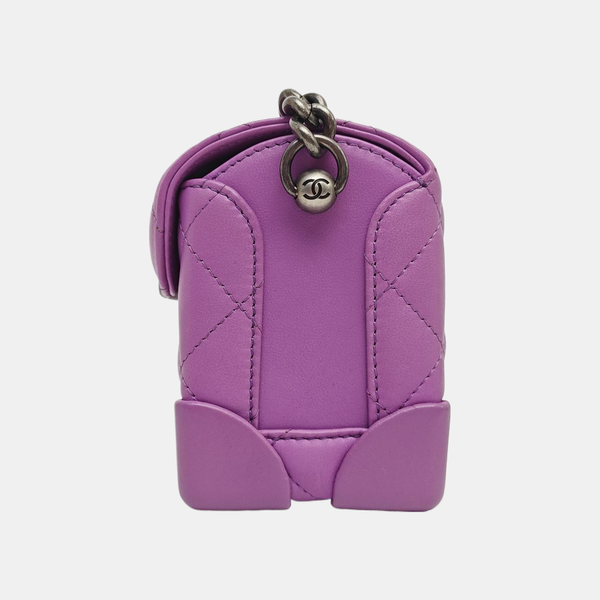 Quilted Calfskin Shoulder Bag Mini Purple