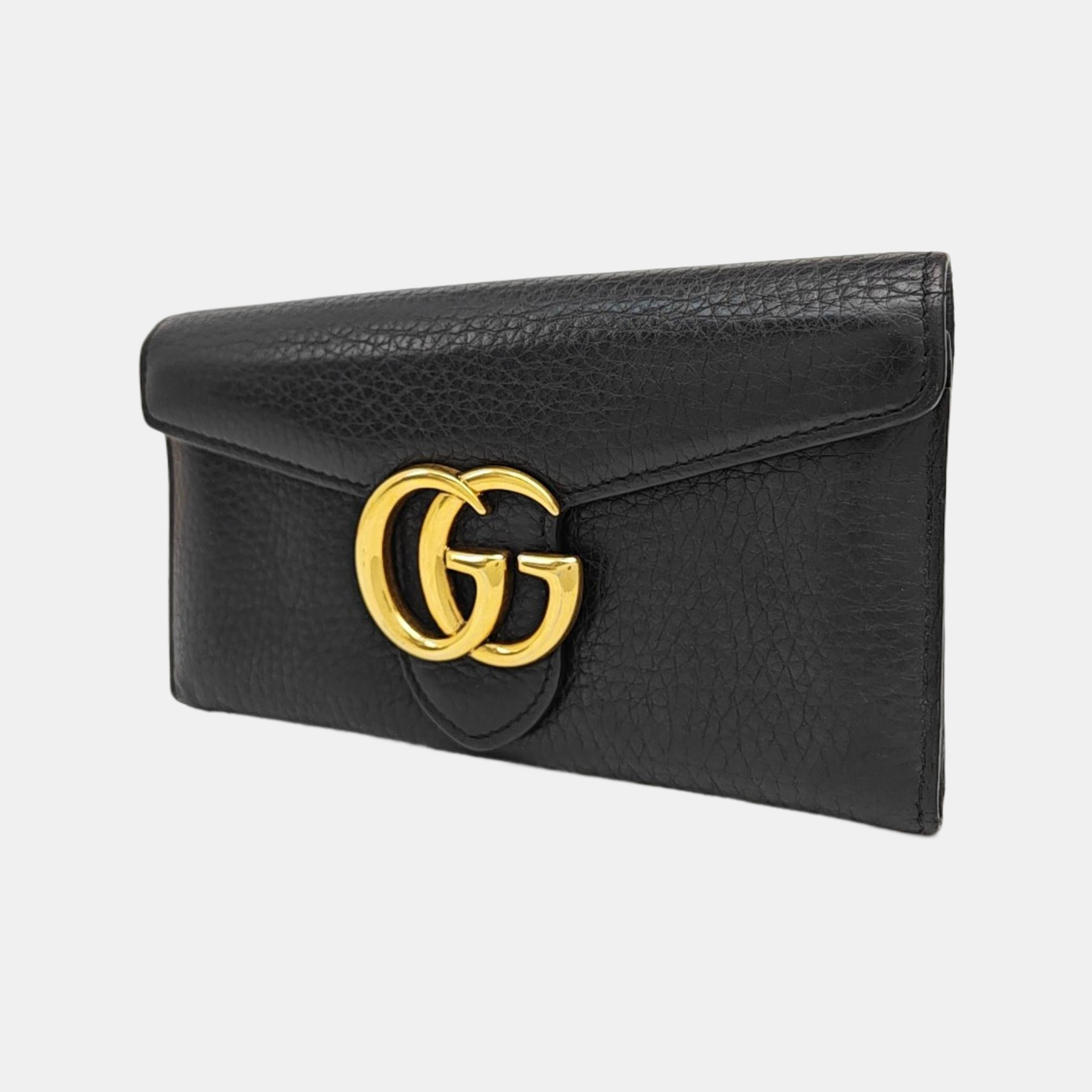 GG Marmont Super Mini Calfskin Black Wallet