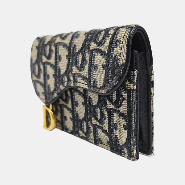 Saddle Mini Oblique Canvas Blue Coin Purse