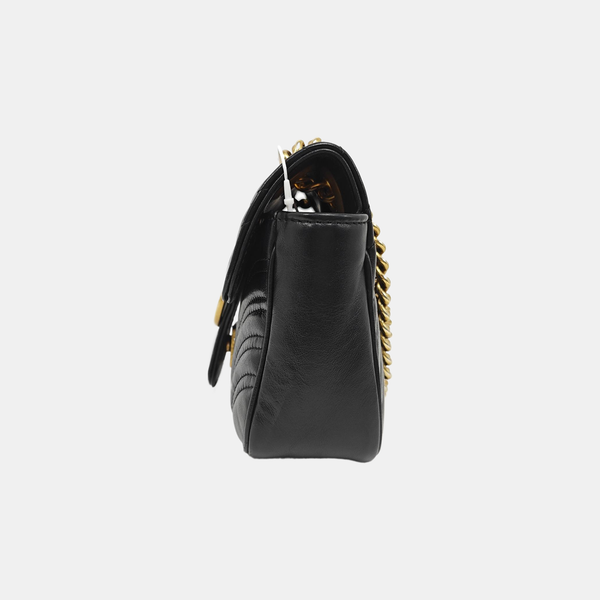 GG Marmont Small Quilted Calfskin Black