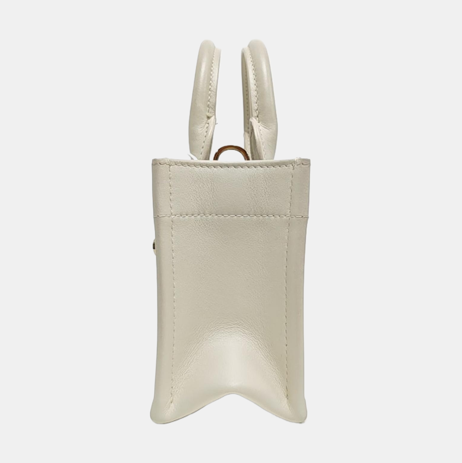 Book Tote Mini Cannage Calfskin White