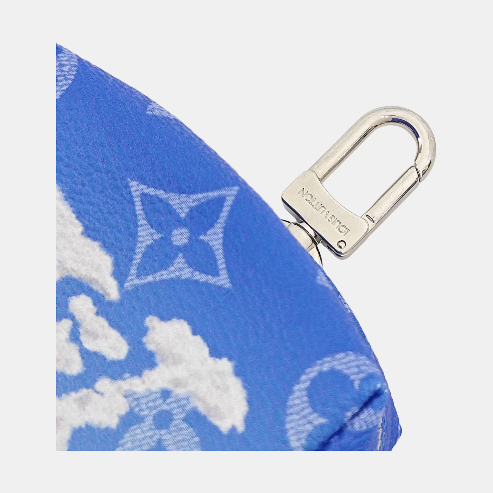 Coated Canvas Bag Charm Blue