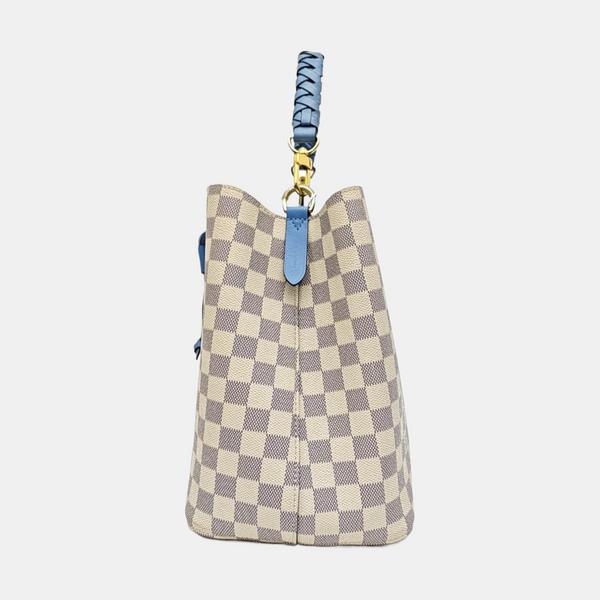 NÉONOÉ MM Damier Azur Coated Canvas White