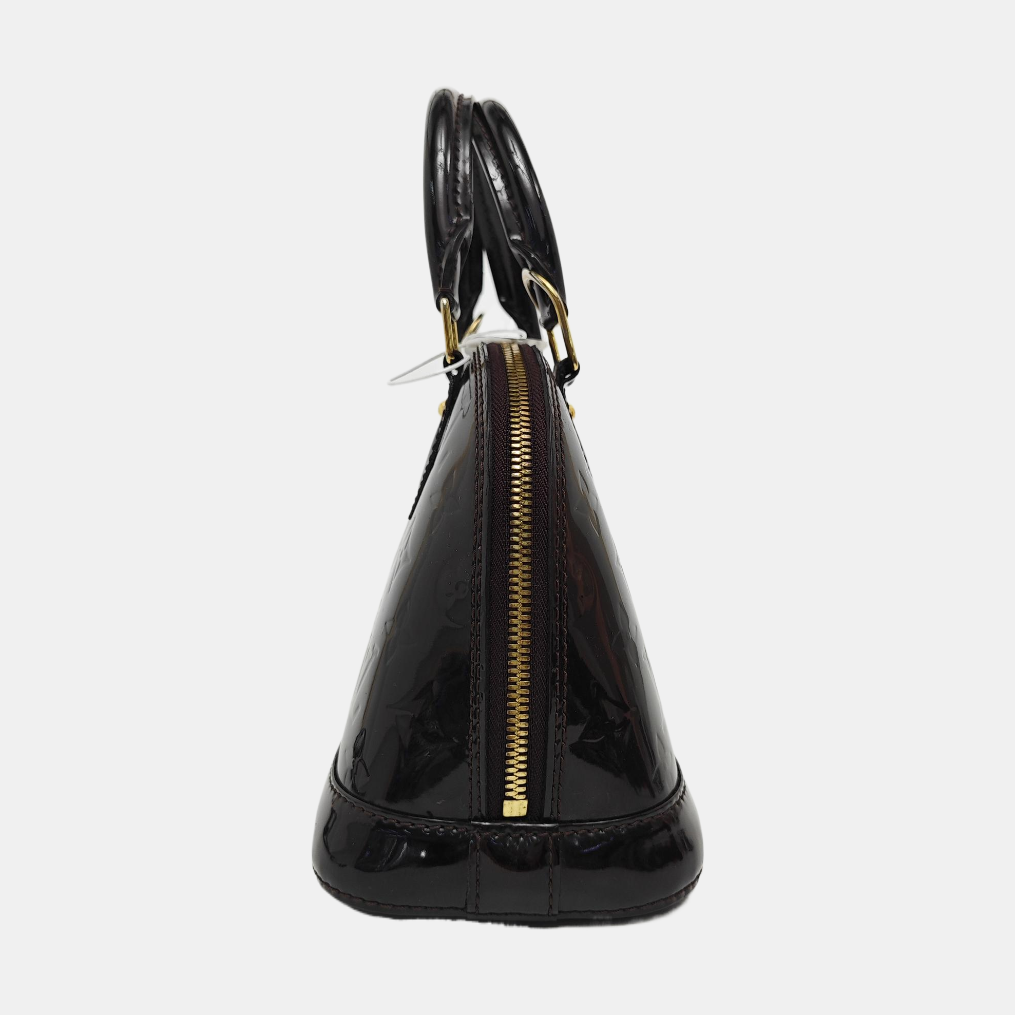ALMA BB Monogram Patent Leather Brown