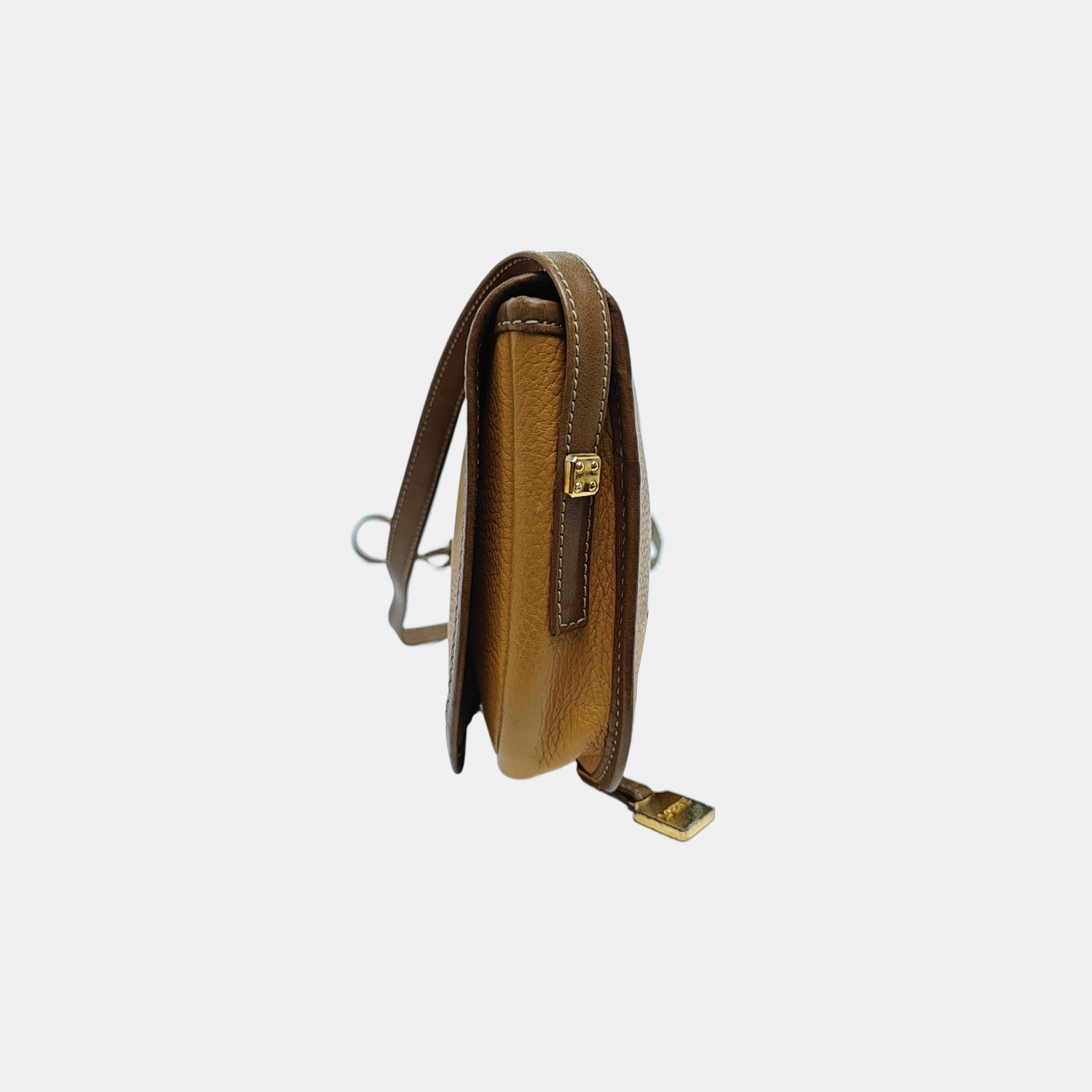 Calfskin Crossbody Bag Small Beige