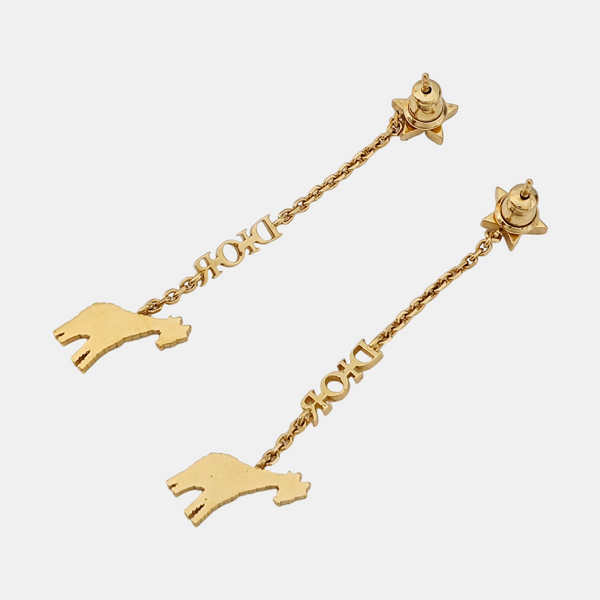 Diorable Metal Gold Stud Earrings