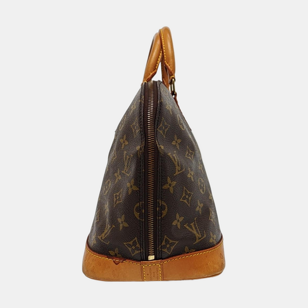 ALMA PM Monogram Coated Canvas Brown