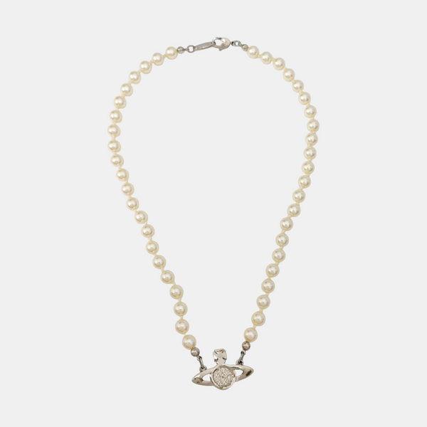 Faux Pearl White Necklace