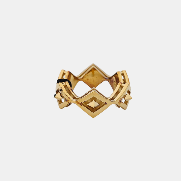 925 Sterling Silver Gold Ring EU 59