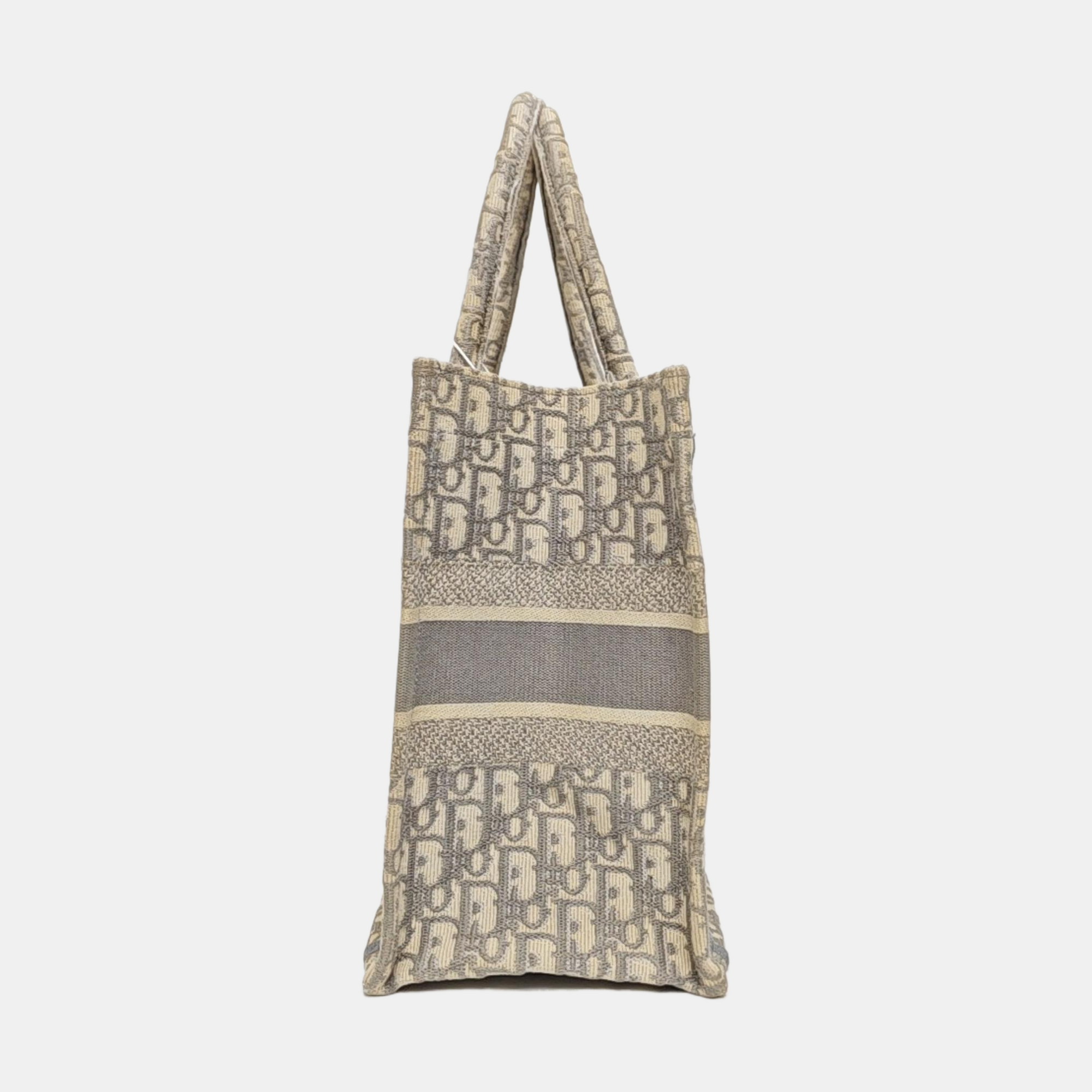 Book Tote Medium Oblique Canvas White
