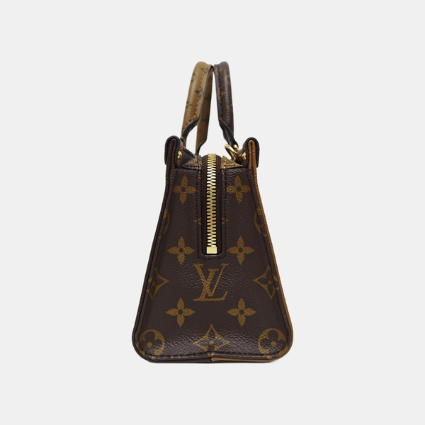 ONTHEGO EAST WEST PM Monogram Coated Canvas Brown