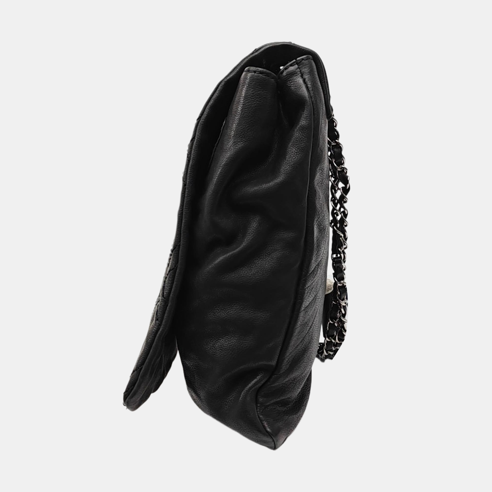 Quilted Calfskin Shoulder Bag Black