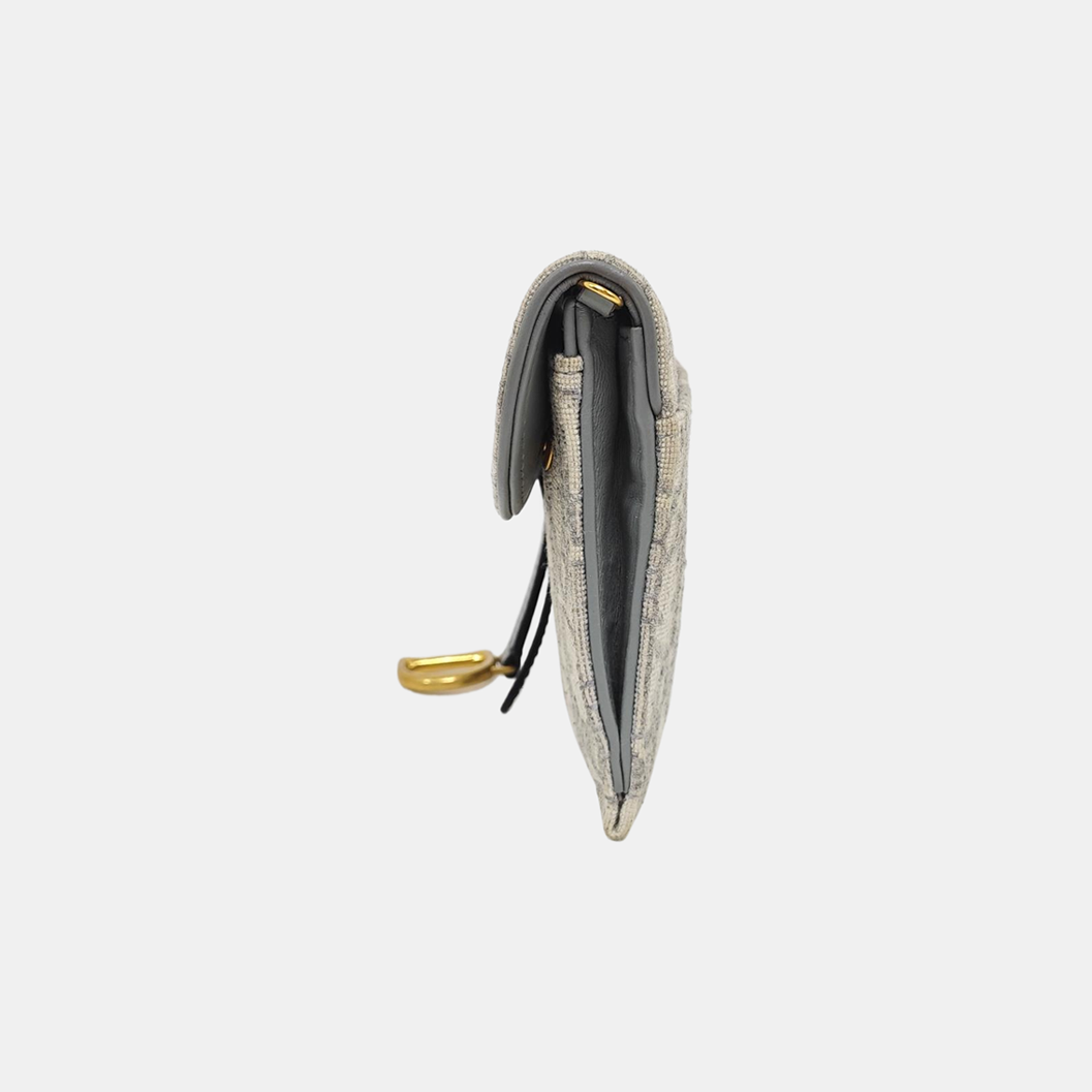 Saddle Mini Oblique Canvas Gray