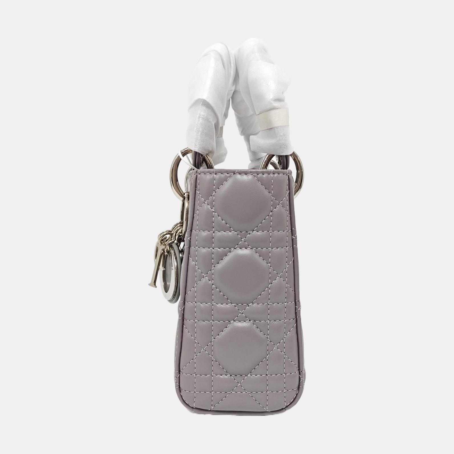 Lady Dior Mini Lambskin Gray