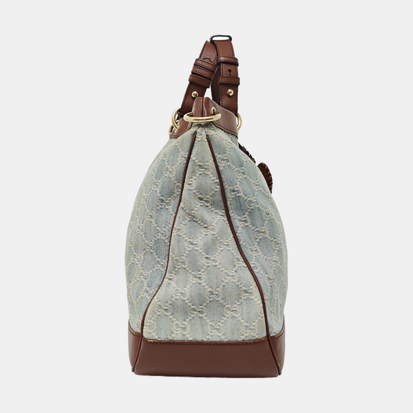 Monogram Denim Tote Bag Blue