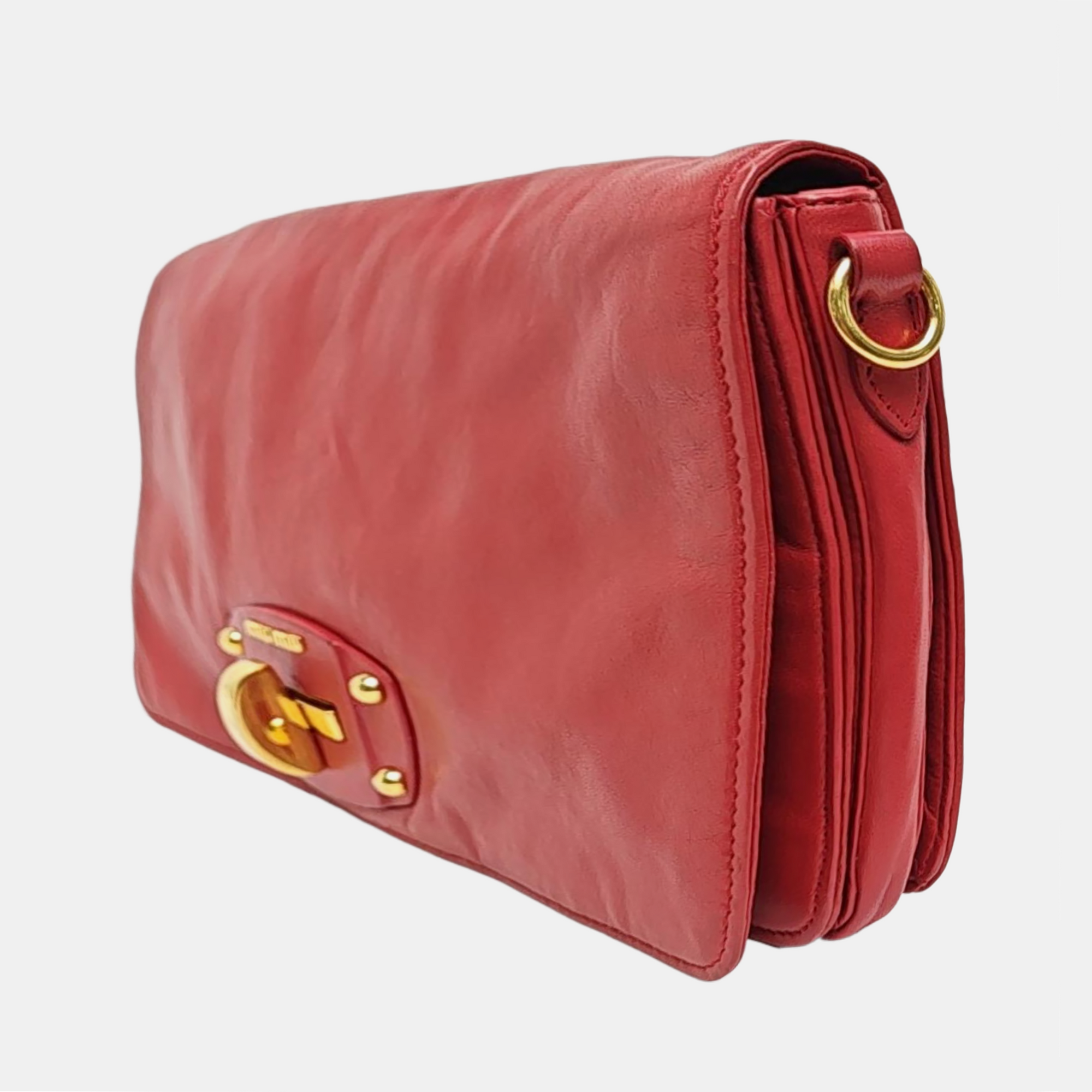 Lambskin Clutch Red
