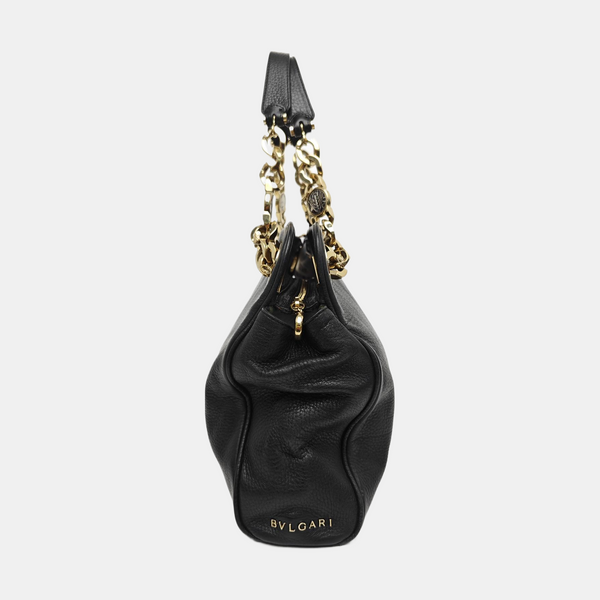 Calfskin Top Handle Bag Black