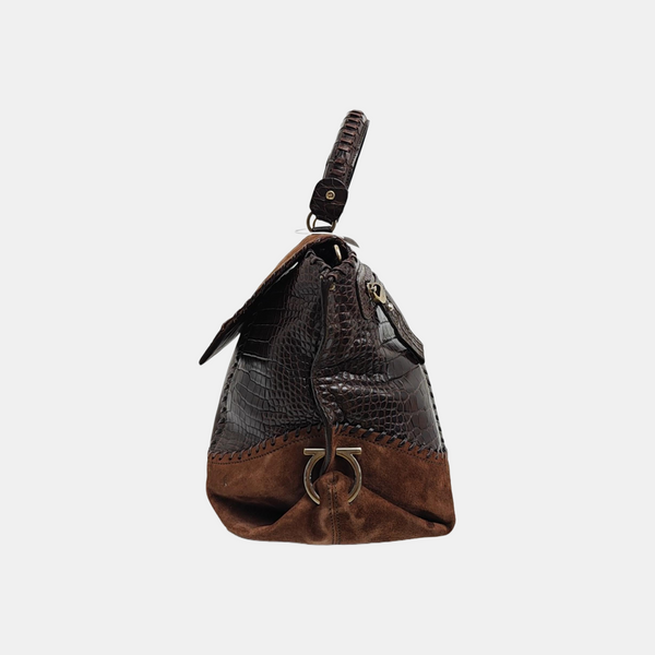 Calfskin Shoulder Bag Brown
