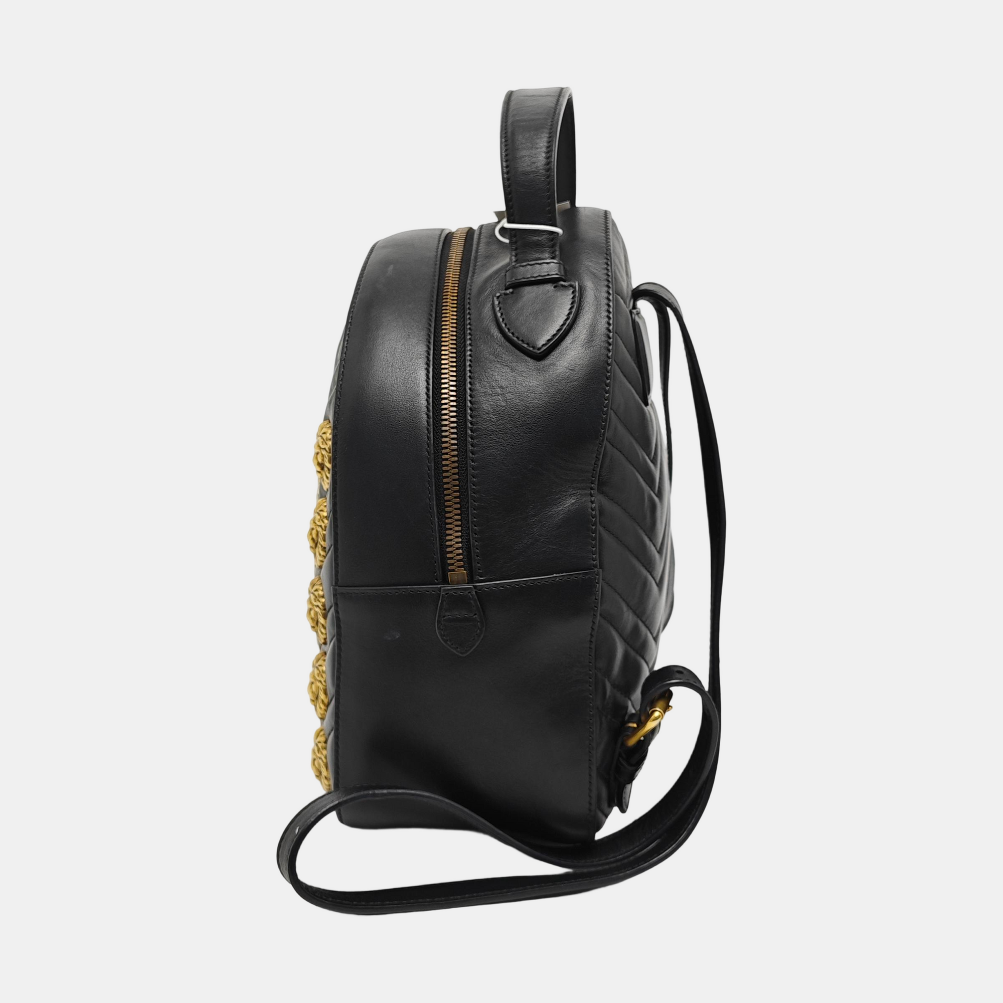 Quilted Calfskin Backpack Black