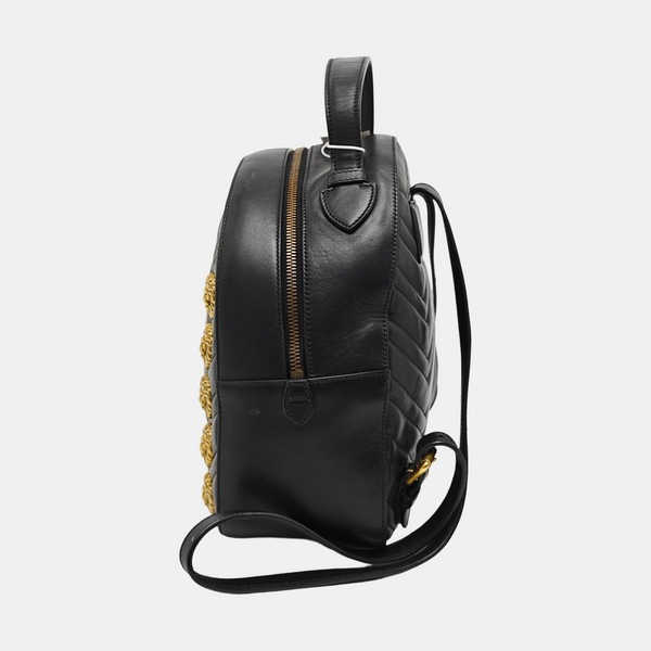 Quilted Calfskin Backpack Black
