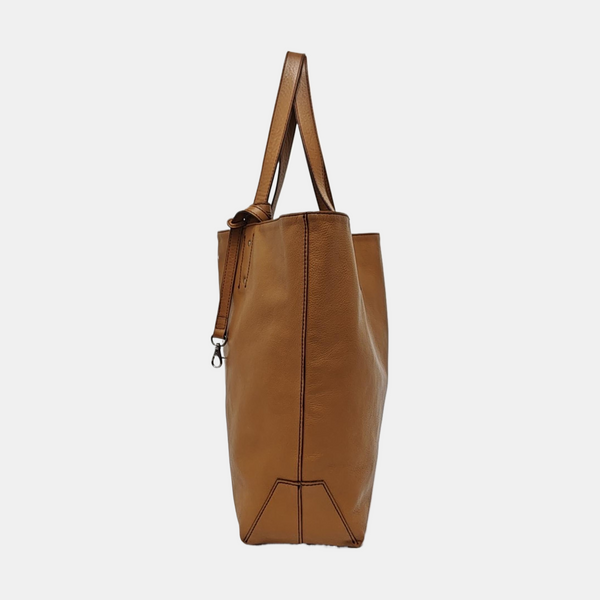Calfskin Top Handle Bag Brown