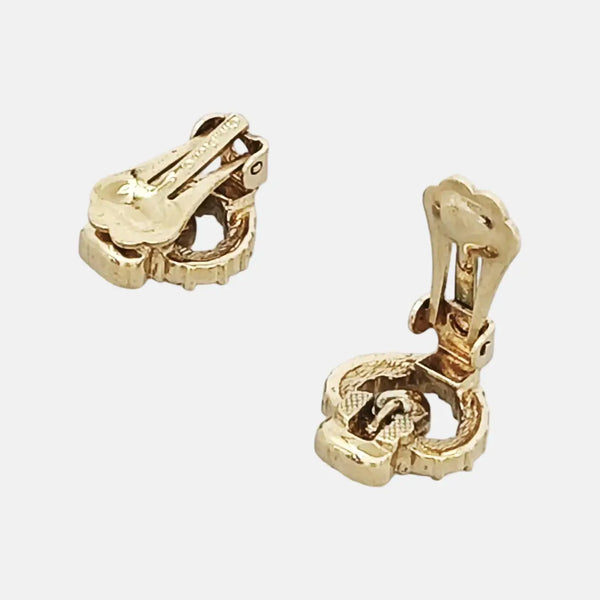 Petit CD Metal Gold Clip On Earrings
