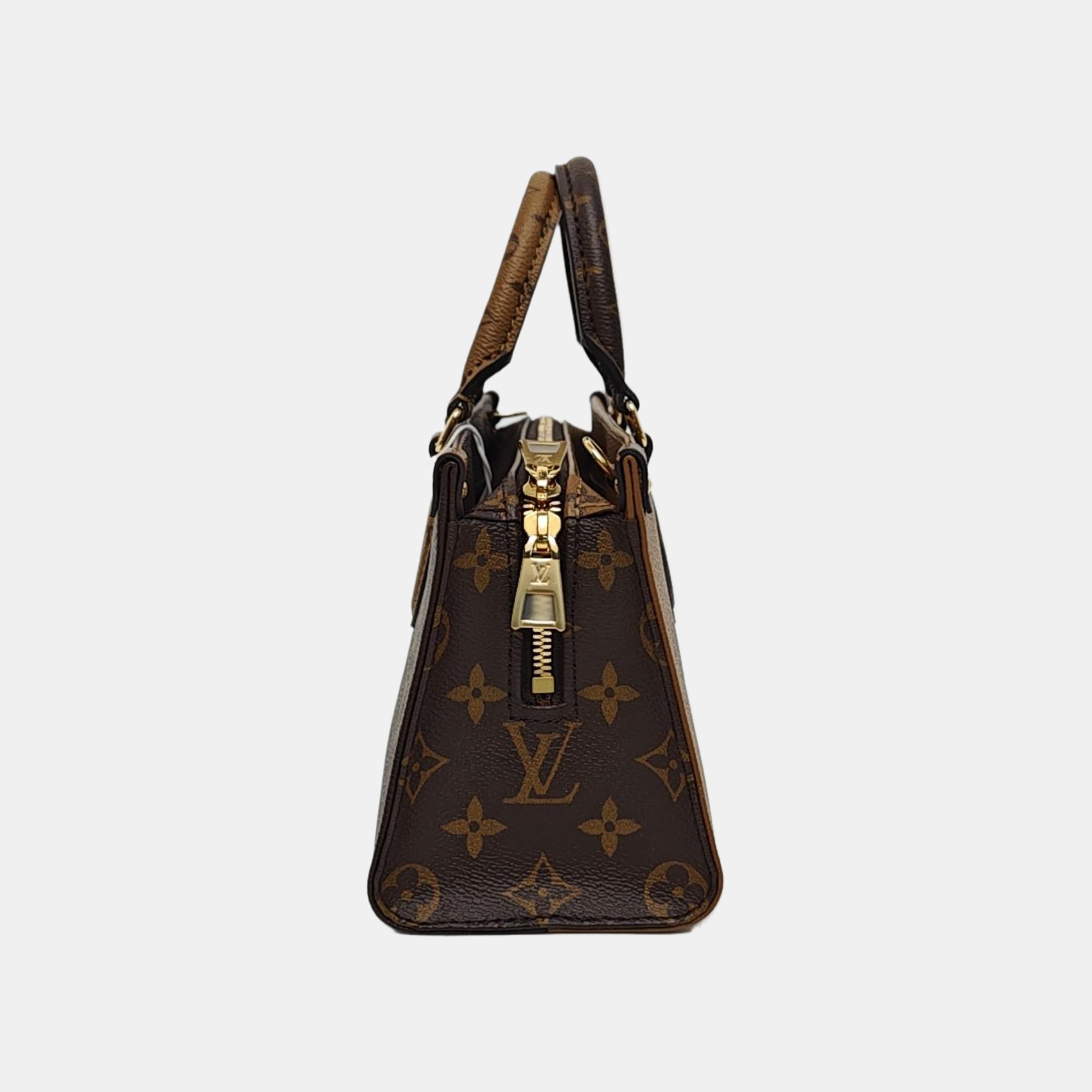 ONTHEGO EAST WEST PM Monogram Coated Canvas Brown