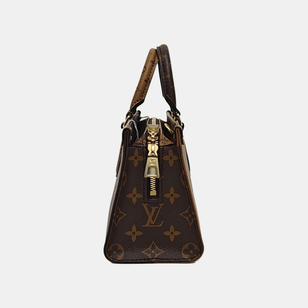 ONTHEGO EAST WEST PM Monogram Coated Canvas Brown