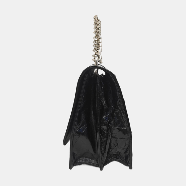 Cannage Calfskin Shoulder Bag Black