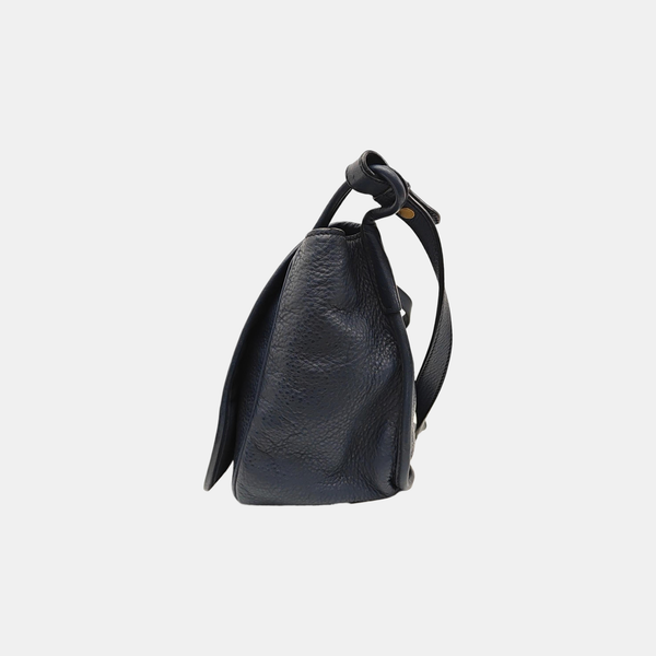 Leather Shoulder Bag Blue