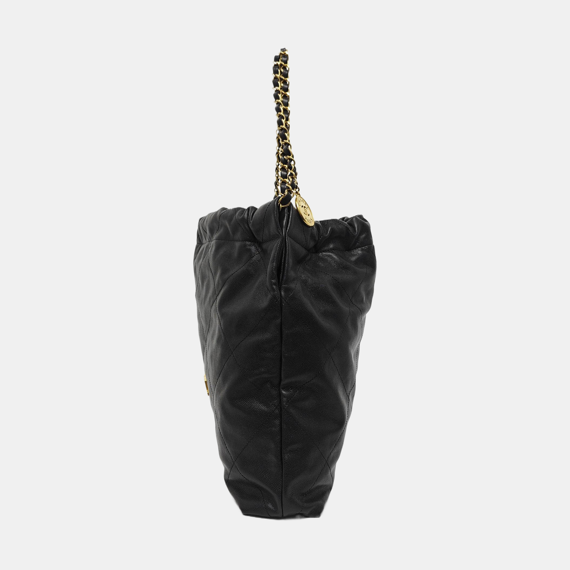 CHANEL 22 Medium Quilted Grained Calfskin Black