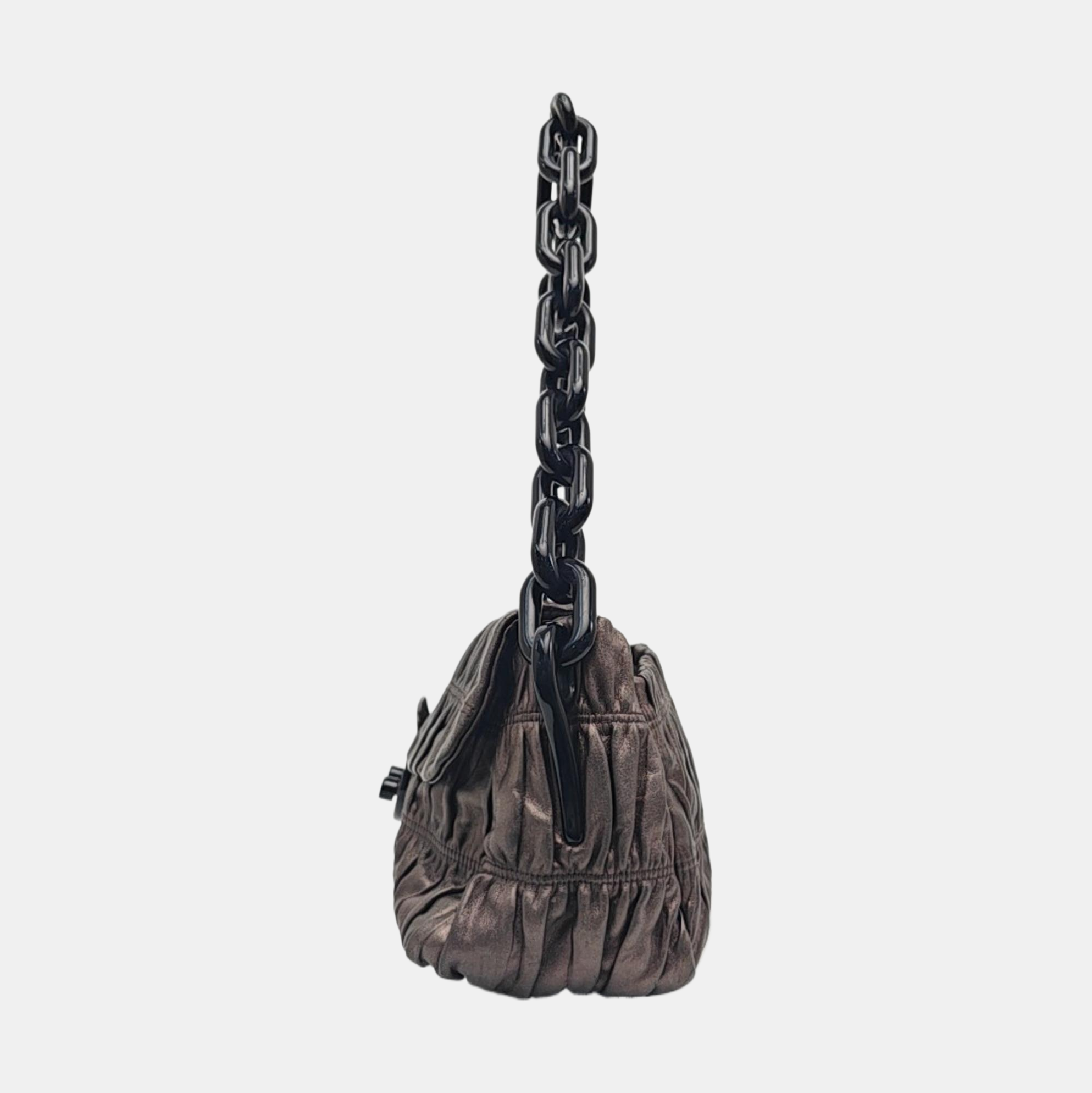 Quilted Lambskin Shoulder Bag Gray