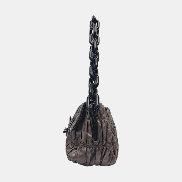 Quilted Lambskin Shoulder Bag Gray