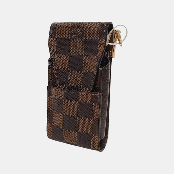 Damier Ebene Coated Canvas Clutch Brown